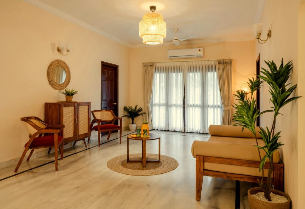 A sunlit living room