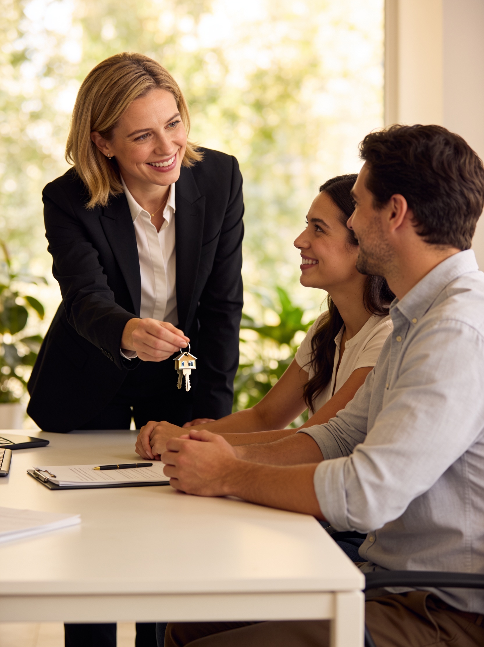 A Tangerine advisor meeting with clients